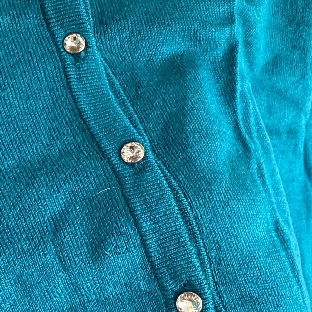 Ann Taylor Teal Knit Cardigan - Vibrant Teal Hue - Picture 3 of 6